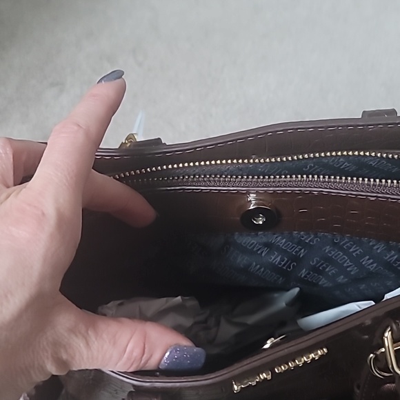 NWTSteve Madden HandBag With Fashion Coin Pattern DR 138035 Brown BMICKEY Rings - Picture 5 of 5